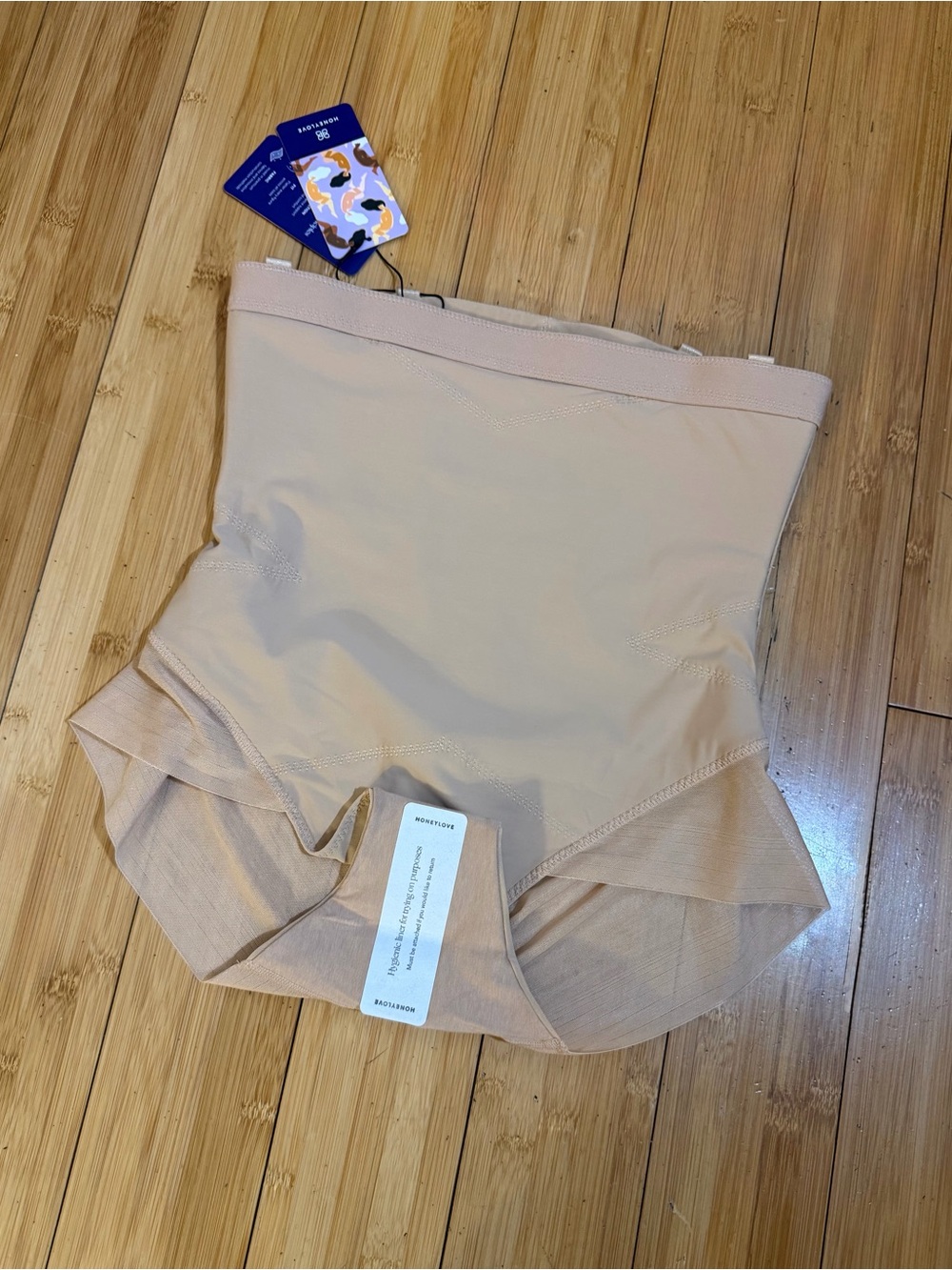 NWT HoneyLove Super Power High Waist Compression Briefs in Sand / Nude Size L - Picture 8 of 11